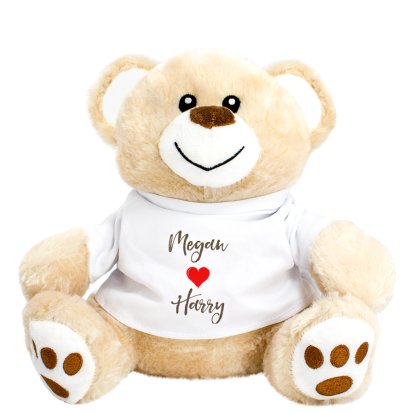 Personalised Teddy Bear -  Names & Heart