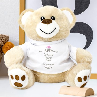 Personalised Teddy Bear - Our Little Flower Girl