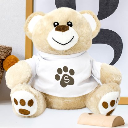 Personalised Teddy Bear - Paw Design