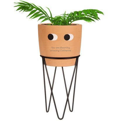 Personalised Terracotta Planter Pot with Stand