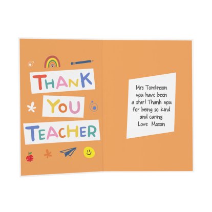 Personalised Thank You Teacher Message Card