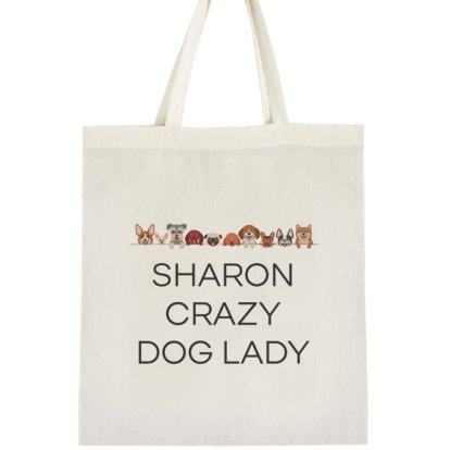 Personalised Tote Bag - Crazy Dog Lady