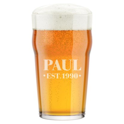 Personalised Traditional Pint Glass - Established