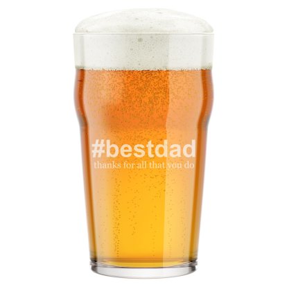 Personalised Traditional Pint Glass - Hashtag