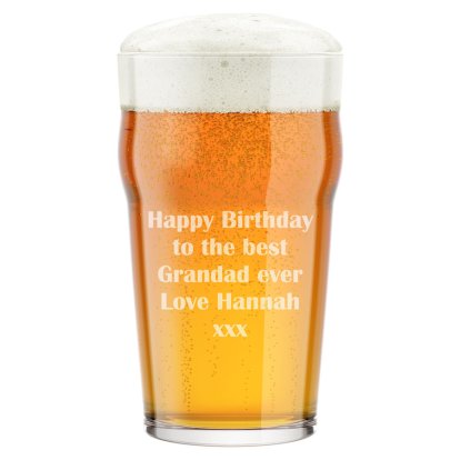 Personalised Traditional Pint Glass - Message