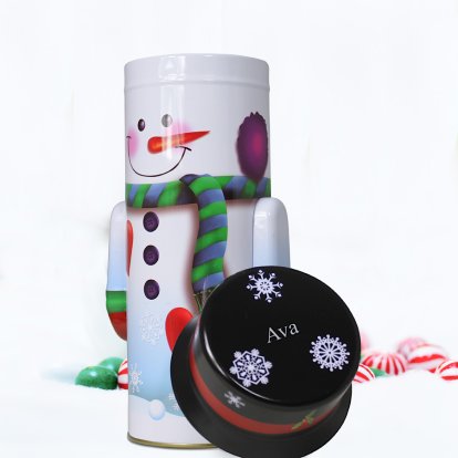 Personalised Traditional Snowman Sweets Tin