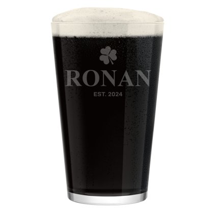 Personalised Traditional St Patrick's Day Pint Glass