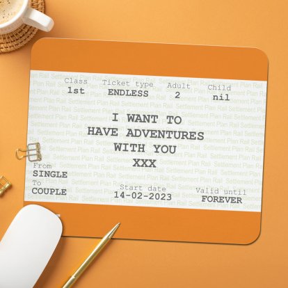 Personalised Train Ticket Mouse Pad 