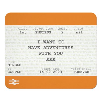 Personalised Train Ticket Mouse Pad