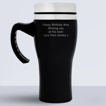 Personalised Travel Mug with Handle - Any Message