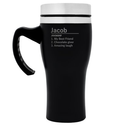 Personalised Travel Mug with Handle - Definition