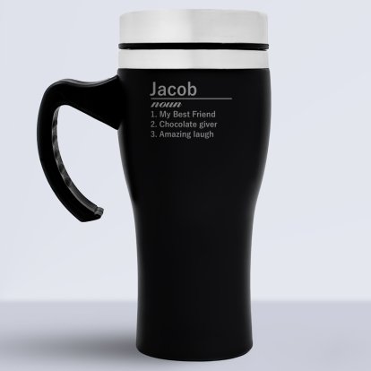 Personalised Travel Mug with Handle - Definition