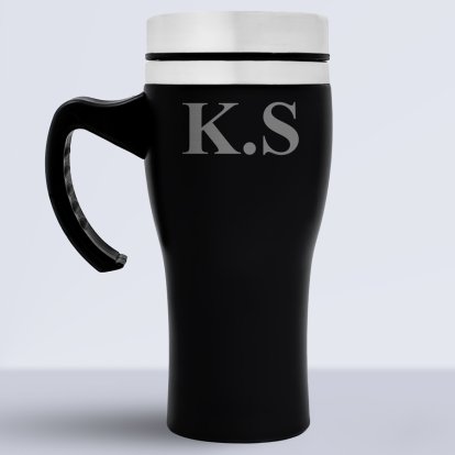 Personalised Travel Mug with Handle - Initials