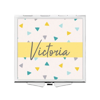 Personalised Triangle Pattern Compact Mirror