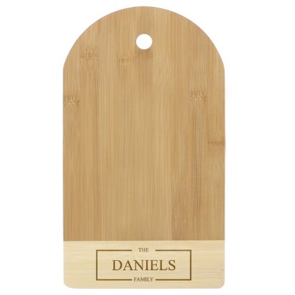 Personalised Two Tone Bamboo Chopping Board - Family Design