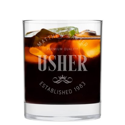Personalised Usher Wedding Tumbler Glass