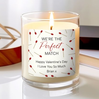 Personalised Valentine's Day Candle - Perfect Match
