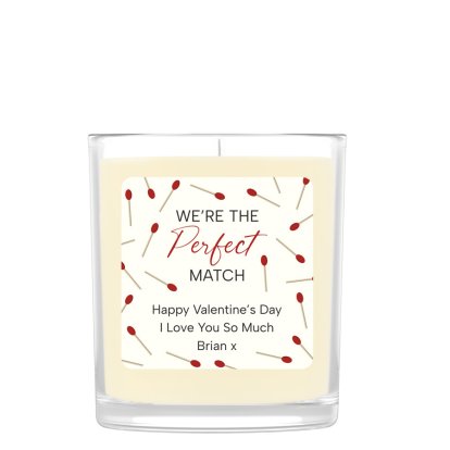 Personalised Valentine's Day Candle - Perfect Match