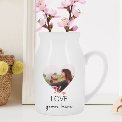 Personalised Valentine's Day Ceramic Flower Jug Vase