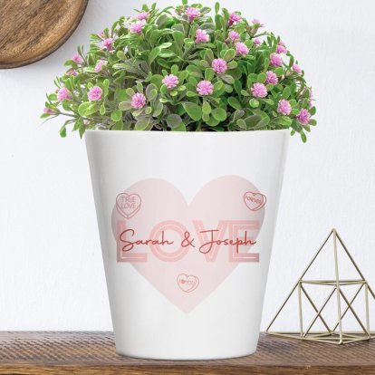 Personalised Valentine's Day Ceramic Plant Pot