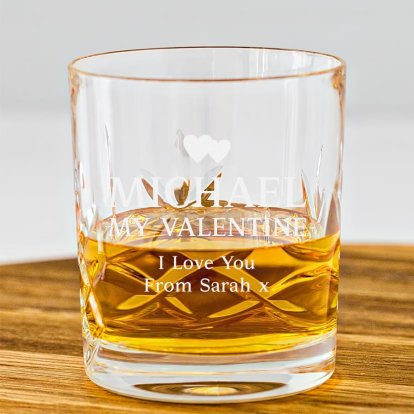 Personalised Valentine's Day Cut Glass Tumbler
