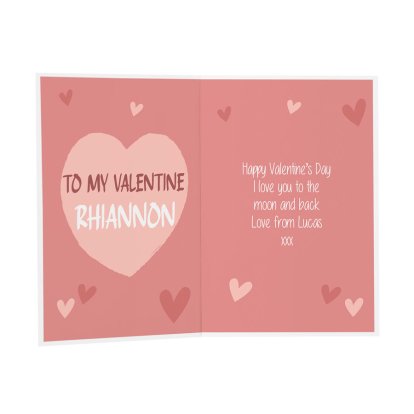 Personalised Valentine's Day Message Card -  'My Valentine'
