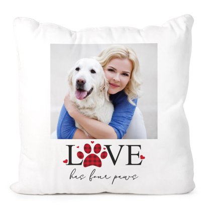 Personalised Valentine's Day Photo Cushion - Love Has Paws