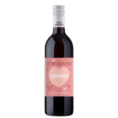 Personalised Valentine's Day Red Wine