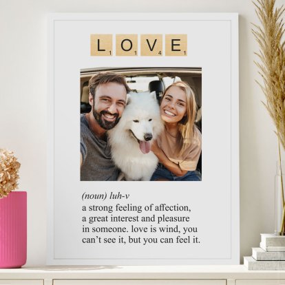 Personalised Valentine's Day Scrabble Photo Poster White 