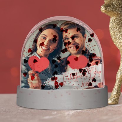 Personalised Valentine's Day Snow Globe with Photo