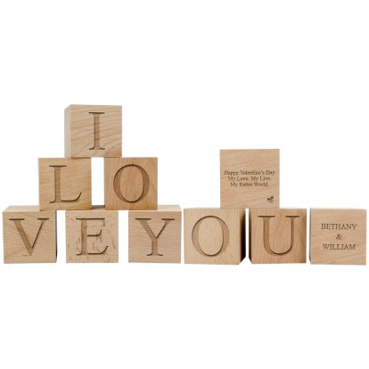 Personalised Valentine's Day Wooden Blocks