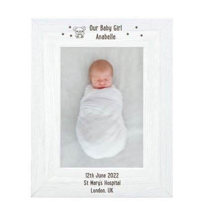 Personalised Vintage Photo Frame - New Baby Design