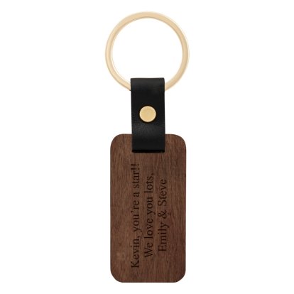 Personalised Vintage Wooden Keyring - Any message