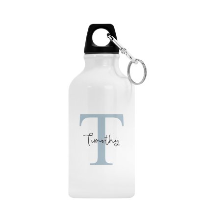 Personalised Water Bottle - Blue Intial & Name