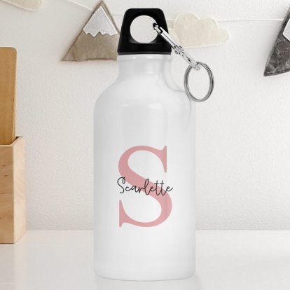 Personalised Water Bottle - Pink Intial & Name
