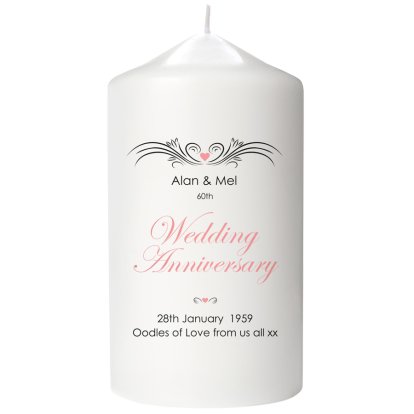 Personalised Wedding Anniversary Candle