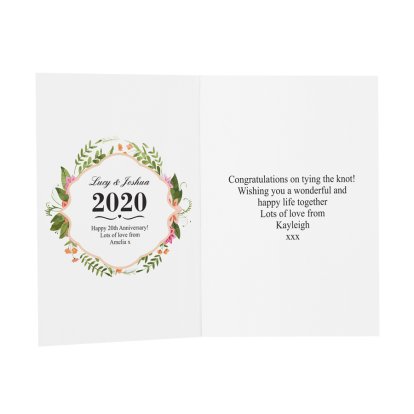 Personalised Wedding & Anniversary Message Card