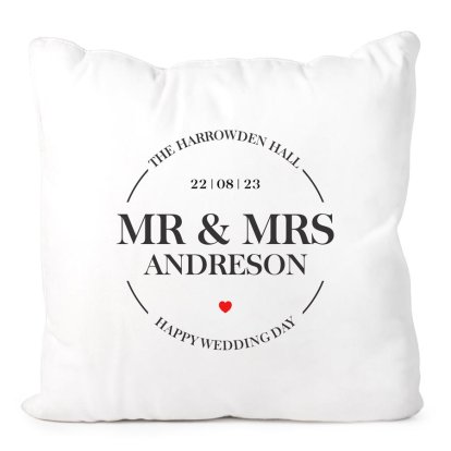 Personalised Wedding Day Cushion Cover