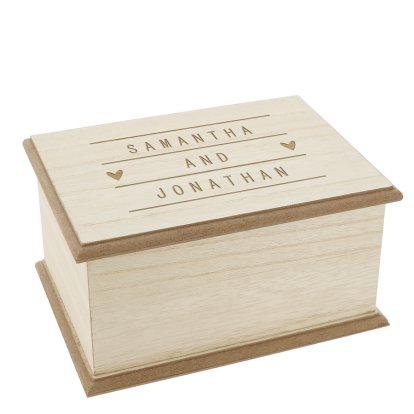 Personalised Wedding Keepsake Box for Couples 