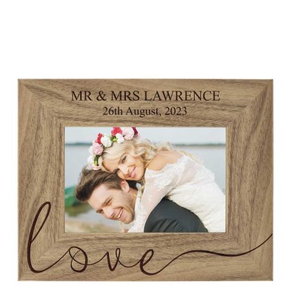 Personalised Wedding Love Rustic Photo Frame