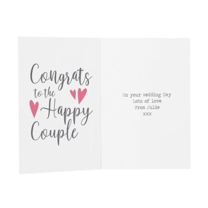 Personalised Wedding Message Card - Congratulations