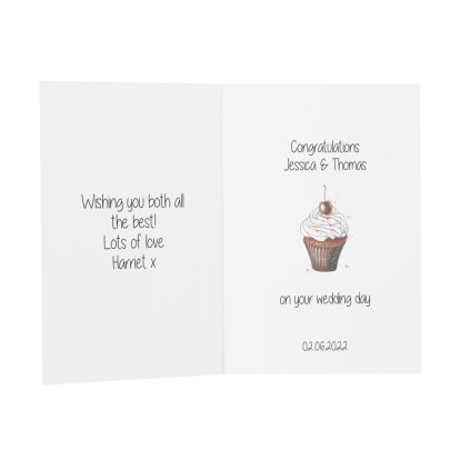 Personalised Wedding Message Card - Cupcake
