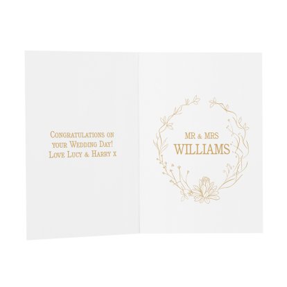 Personalised Wedding Message Card - Wreath