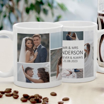 Personalised Wedding Photo Collage Mug for Mr & Mrs