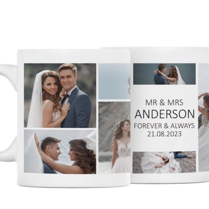 Personalised Wedding Photo Collage Mug for Mr & Mrs