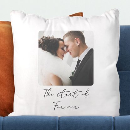 Personalised Wedding Photo Cushion Cover 
