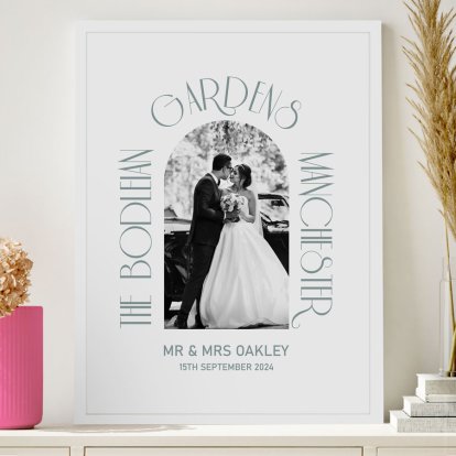 Personalised Wedding Photo Poster Print White 3