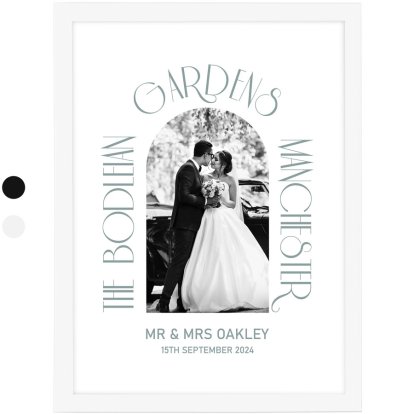 Personalised Wedding Photo Poster Print White 