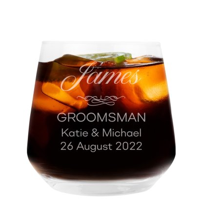 Personalised Wedding Premium Tumbler Glass