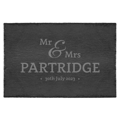 Personalised Wedding Slate Board for Mr & Mrs